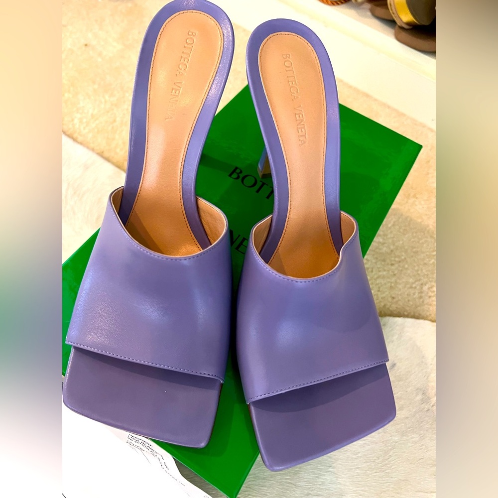 Bottega 90mm square toe mule size purple never worn